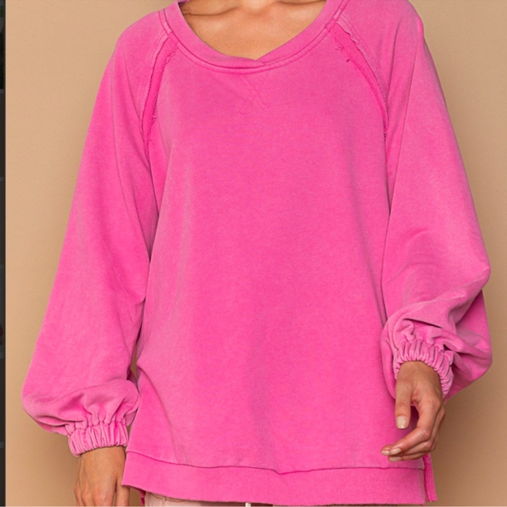 POL Pink Cut-Out Back Sweatshirt - Picture 4 of 6